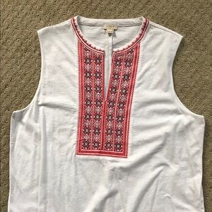 JCrew Size large embroidered tank top